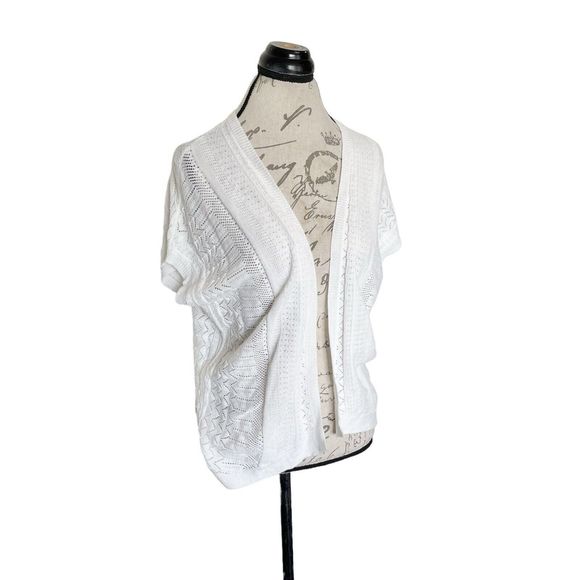 Love By Design Womens Sweater Open Cardigan Shrug Size Small White So It Is - Picture 2 of 12